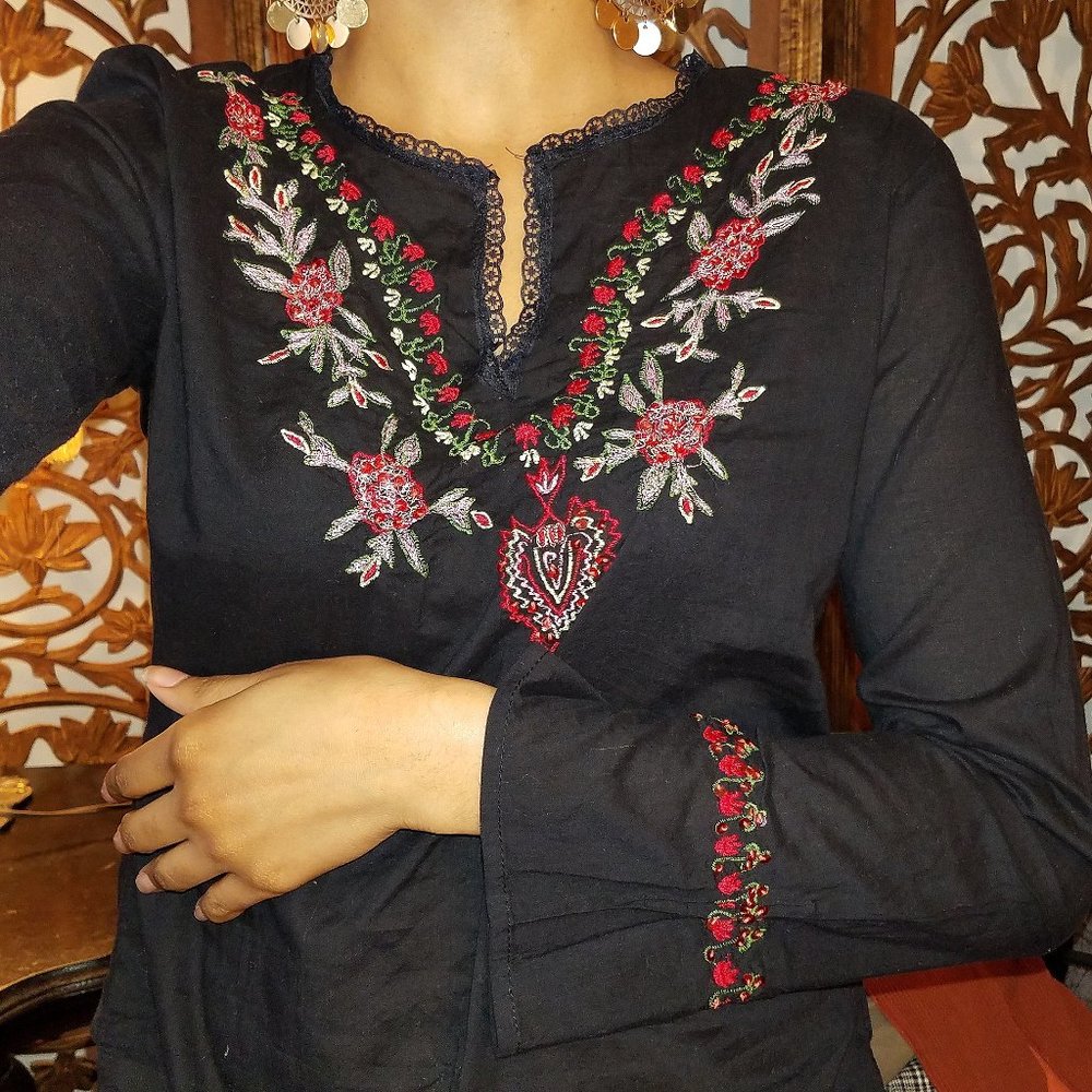 embroidered bohemian blouse